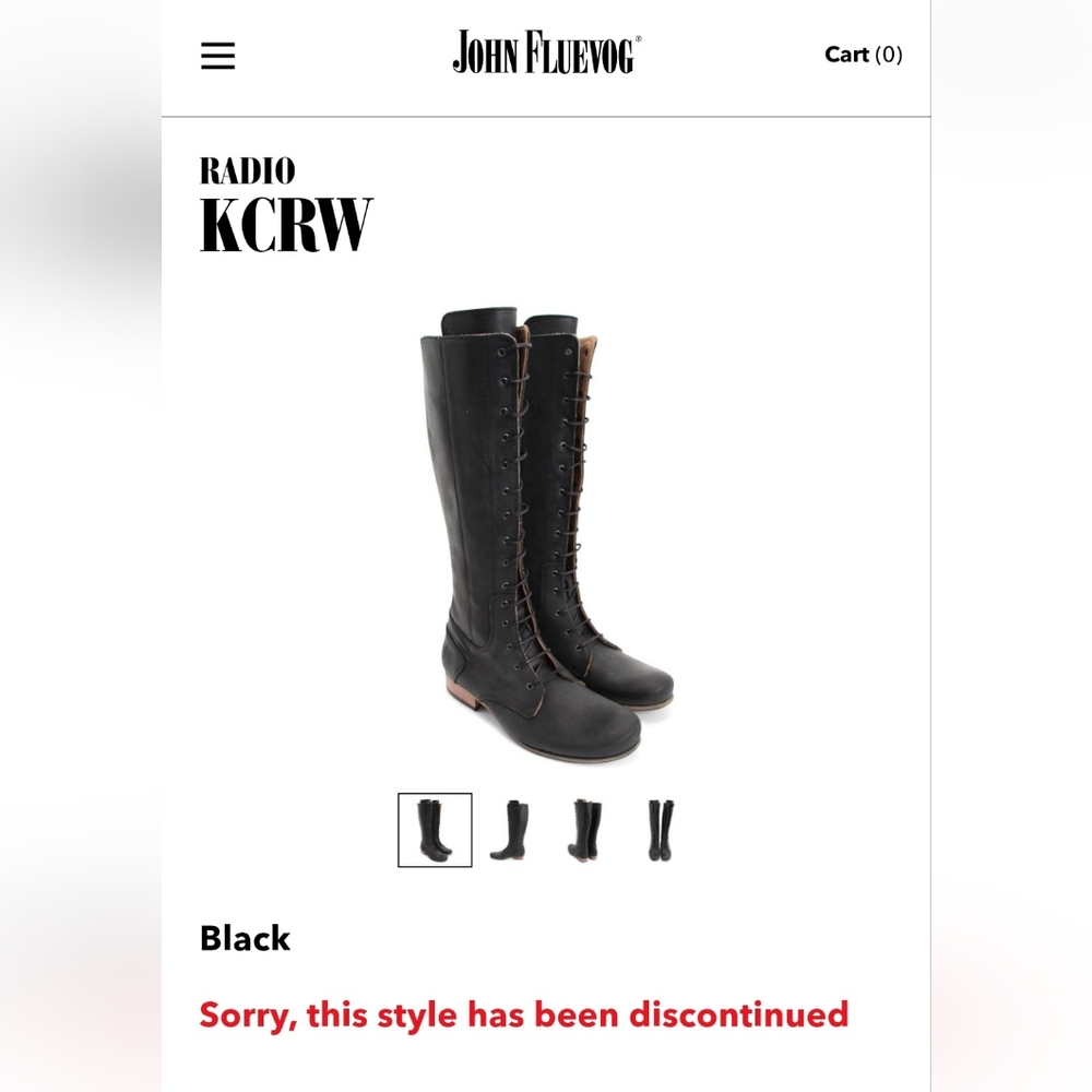 John Fluevog NIB Radio KCRW black boots